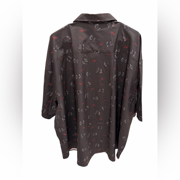 Star Wars RSVLTS Unisex Pew Pew KUNUFLEX Button-Down Shirt - Black Size 4XL - Picture 2 of 3